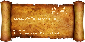 Hegedűs Ancilla névjegykártya